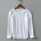 New Autumn Solid Color Long - sleeved T-shirt Men's Casual Bottoming T-shirt Male Cotton Crew Neck T-Shirt - StepByStepNow