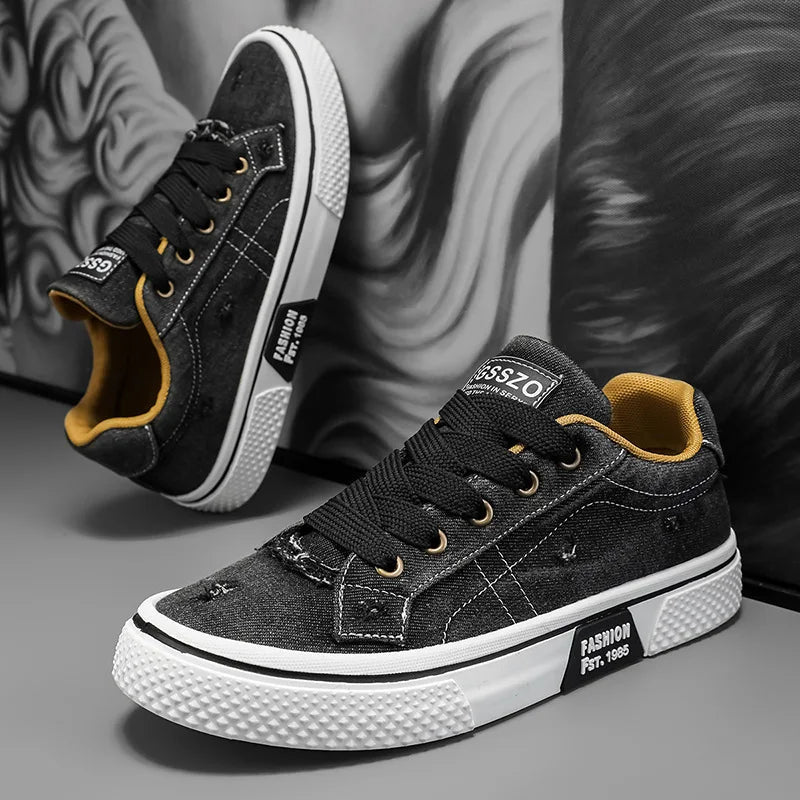 New Men Cowboy Canvas Shoes Size 39 - 48 Trend Breathable Youth Board Shoes Fashion Outdoor Men's Casual Jogging Sneakers Zapatos - StepByStepNow