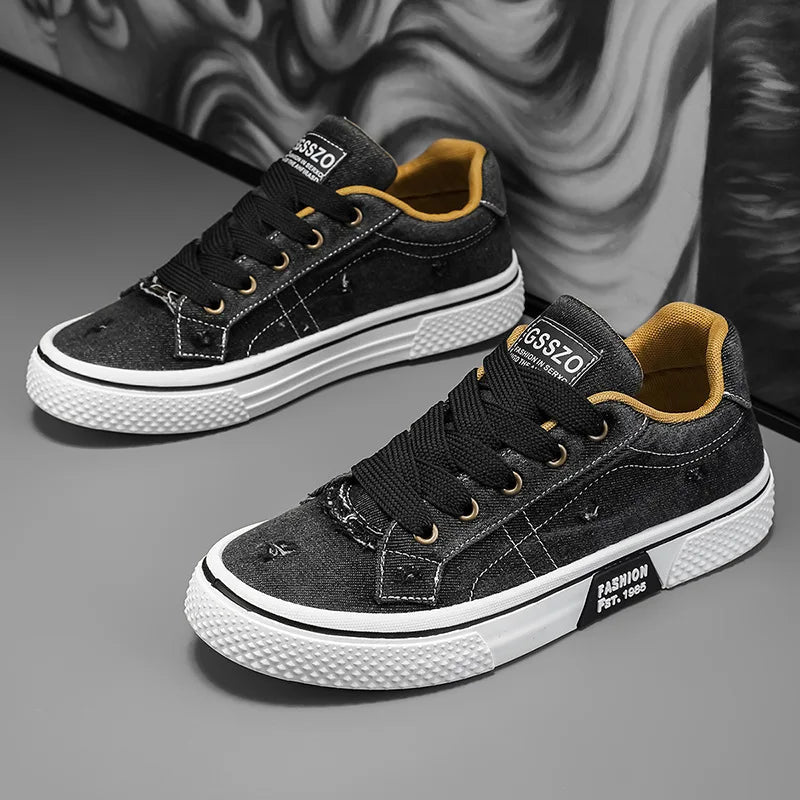 New Men Cowboy Canvas Shoes Size 39 - 48 Trend Breathable Youth Board Shoes Fashion Outdoor Men's Casual Jogging Sneakers Zapatos - StepByStepNow