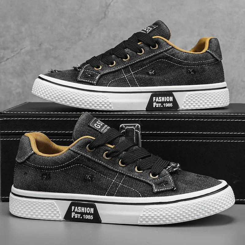 New Men Cowboy Canvas Shoes Size 39 - 48 Trend Breathable Youth Board Shoes Fashion Outdoor Men's Casual Jogging Sneakers Zapatos - StepByStepNow