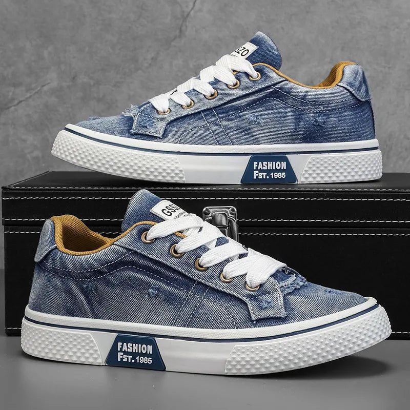 New Men Cowboy Canvas Shoes Size 39 - 48 Trend Breathable Youth Board Shoes Fashion Outdoor Men's Casual Jogging Sneakers Zapatos - StepByStepNow