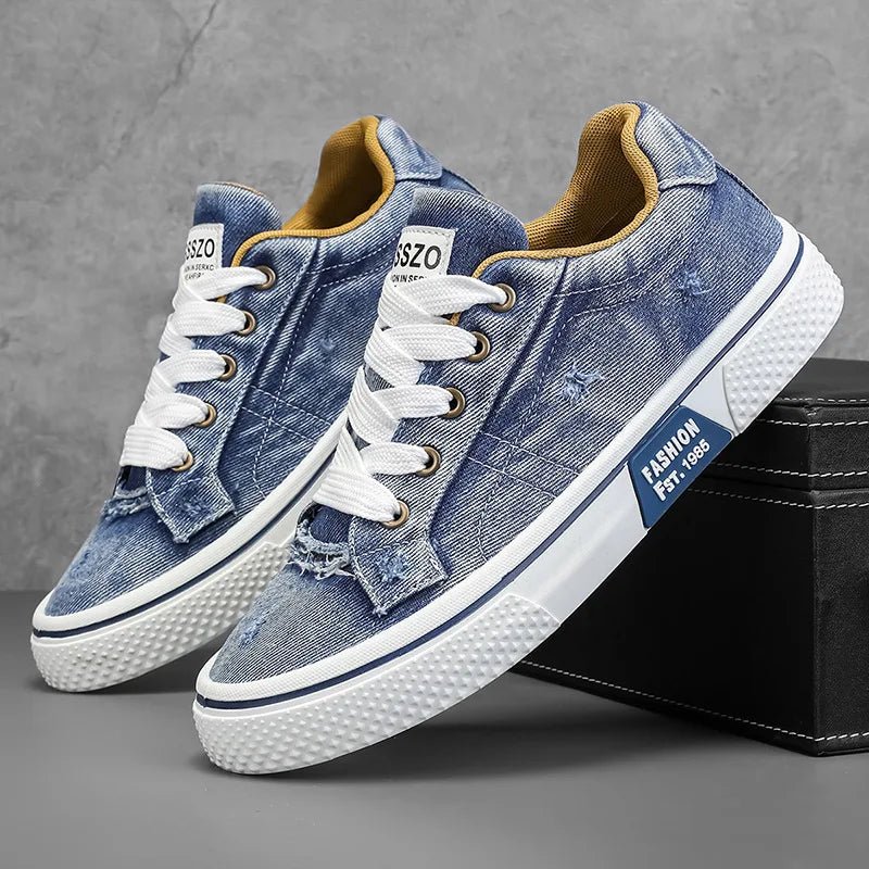 New Men Cowboy Canvas Shoes Size 39 - 48 Trend Breathable Youth Board Shoes Fashion Outdoor Men's Casual Jogging Sneakers Zapatos - StepByStepNow