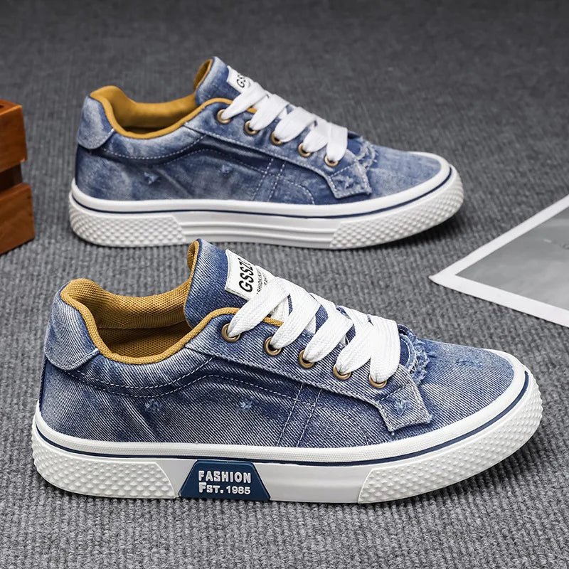 New Men Cowboy Canvas Shoes Size 39 - 48 Trend Breathable Youth Board Shoes Fashion Outdoor Men's Casual Jogging Sneakers Zapatos - StepByStepNow