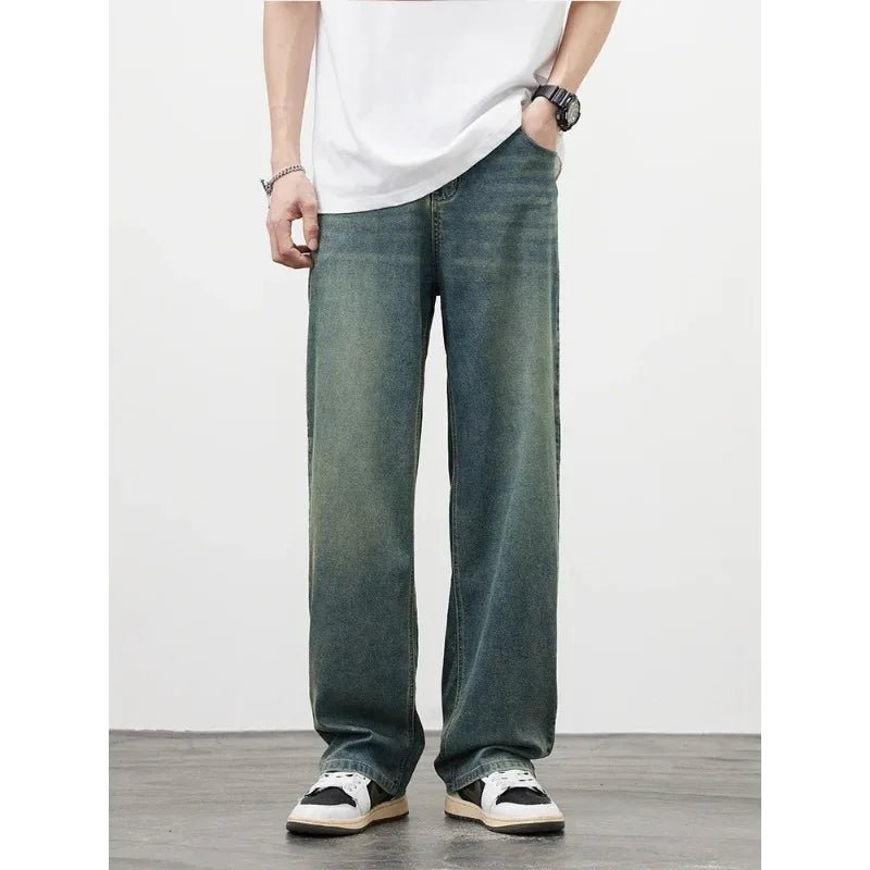 Jeans vintage casual da uomo con tessuto morbido di alta qualità e stile baggy coreano - StepByStepNow