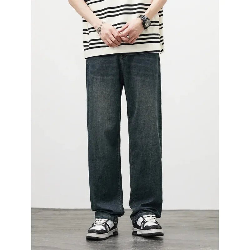 Jeans vintage casual da uomo con tessuto morbido di alta qualità e stile baggy coreano - StepByStepNow