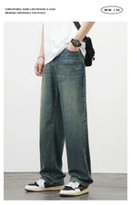 Jeans vintage casual da uomo con tessuto morbido di alta qualità e stile baggy coreano - StepByStepNow