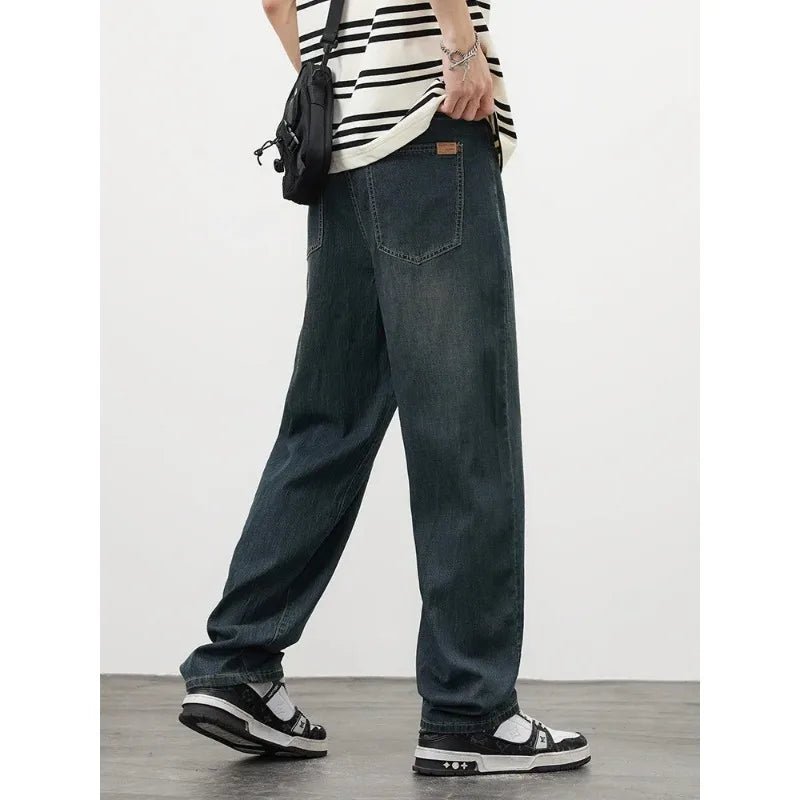 Jeans vintage casual da uomo con tessuto morbido di alta qualità e stile baggy coreano - StepByStepNow