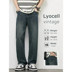 Jeans vintage casual da uomo con tessuto morbido di alta qualità e stile baggy coreano - StepByStepNow