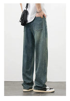 Jeans vintage casual da uomo con tessuto morbido di alta qualità e stile baggy coreano - StepByStepNow