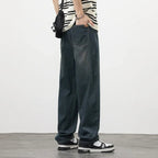 Jeans vintage casual da uomo con tessuto morbido di alta qualità e stile baggy coreano - StepByStepNow
