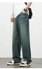 Jeans vintage casual da uomo con tessuto morbido di alta qualità e stile baggy coreano - StepByStepNow