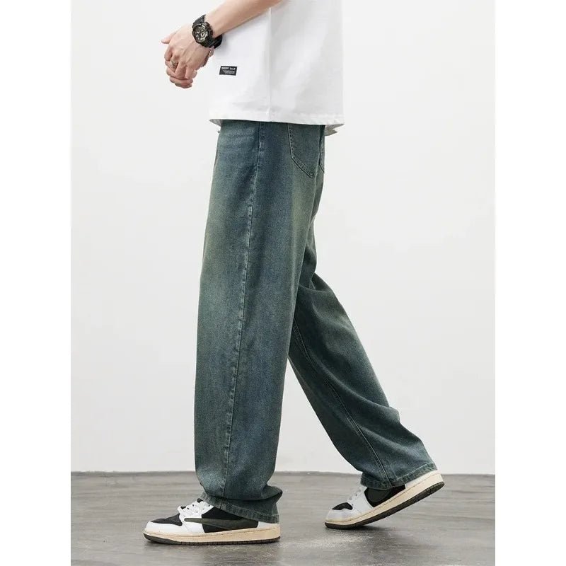 Jeans vintage casual da uomo con tessuto morbido di alta qualità e stile baggy coreano - StepByStepNow