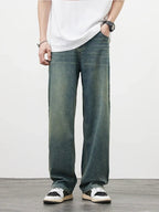 Jeans vintage casual da uomo con tessuto morbido di alta qualità e stile baggy coreano - StepByStepNow