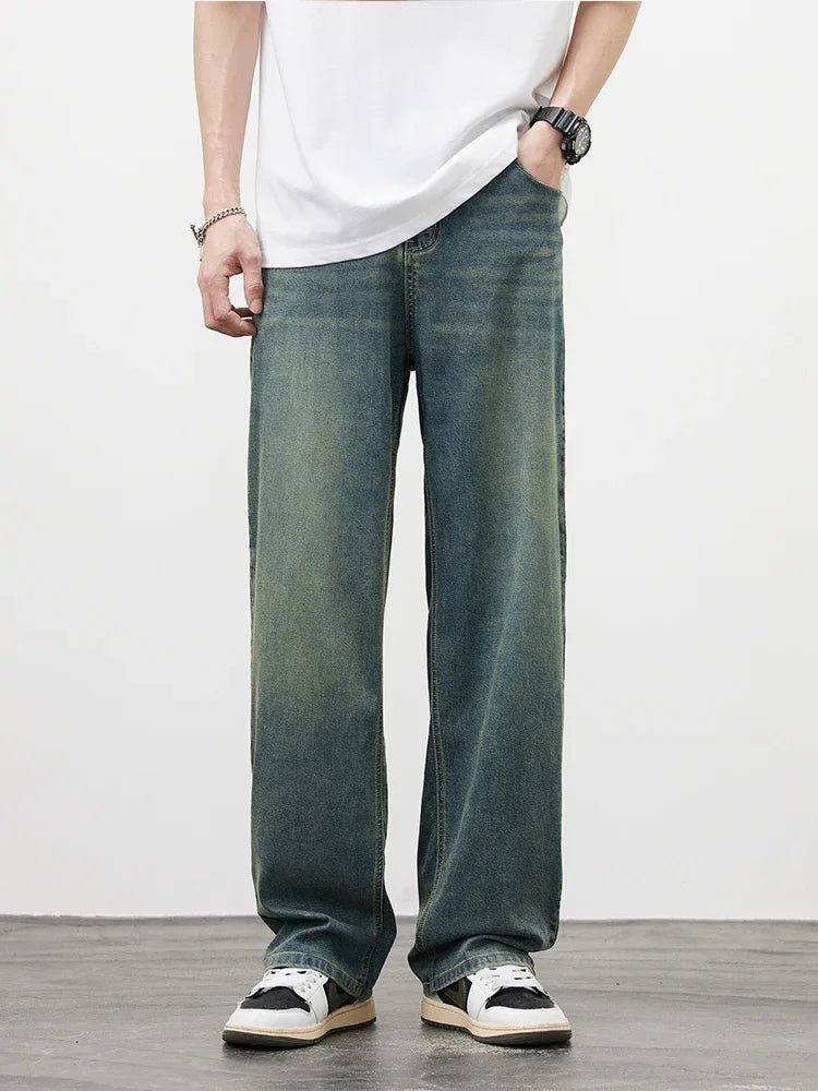 Jeans vintage casual da uomo con tessuto morbido di alta qualità e stile baggy coreano - StepByStepNow