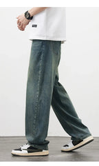 Jeans vintage casual da uomo con tessuto morbido di alta qualità e stile baggy coreano - StepByStepNow