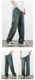 Jeans vintage casual da uomo con tessuto morbido di alta qualità e stile baggy coreano - StepByStepNow