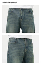 Jeans vintage casual da uomo con tessuto morbido di alta qualità e stile baggy coreano - StepByStepNow