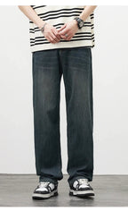 Jeans vintage casual da uomo con tessuto morbido di alta qualità e stile baggy coreano - StepByStepNow