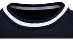 New Men's Stretch Knit T Shirts Casual Short Sleeve Summer Top Knitted Pullover Shirts Crewneck Contrast Knitwear - StepByStepNow