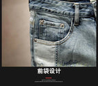 New Summer Fashion Trendy American Retro Straight Leg Stretch Denim Shorts Men's Casual Loose Sports High Quality Shorts - StepByStepNow