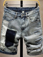 New Summer Fashion Trendy American Retro Straight Leg Stretch Denim Shorts Men's Casual Loose Sports High Quality Shorts - StepByStepNow