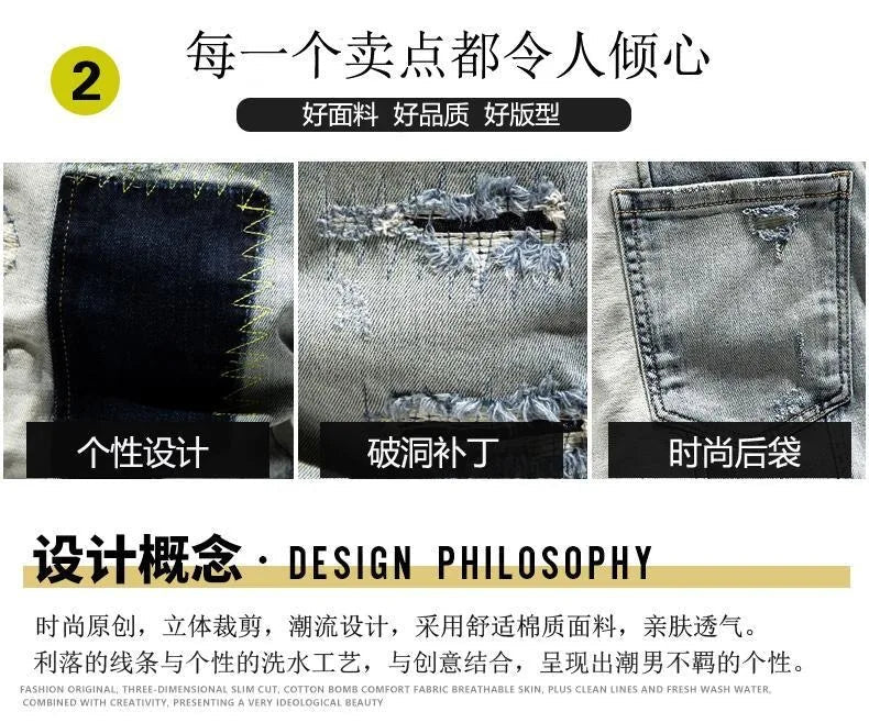 New Summer Fashion Trendy American Retro Straight Leg Stretch Denim Shorts Men's Casual Loose Sports High Quality Shorts - StepByStepNow
