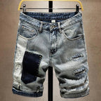 New Summer Fashion Trendy American Retro Straight Leg Stretch Denim Shorts Men's Casual Loose Sports High Quality Shorts - StepByStepNow