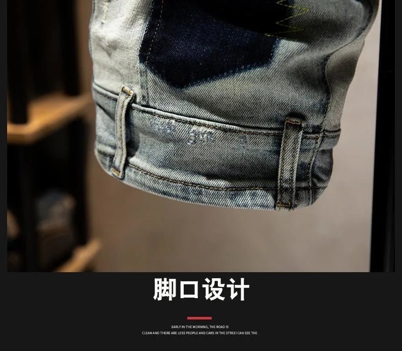 New Summer Fashion Trendy American Retro Straight Leg Stretch Denim Shorts Men's Casual Loose Sports High Quality Shorts - StepByStepNow