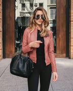 New Wish New Product Autumn And Winter Women's Fashion Leather PU Suit Jacket - StepByStepNow