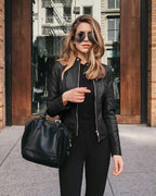 New Wish New Product Autumn And Winter Women's Fashion Leather PU Suit Jacket - StepByStepNow