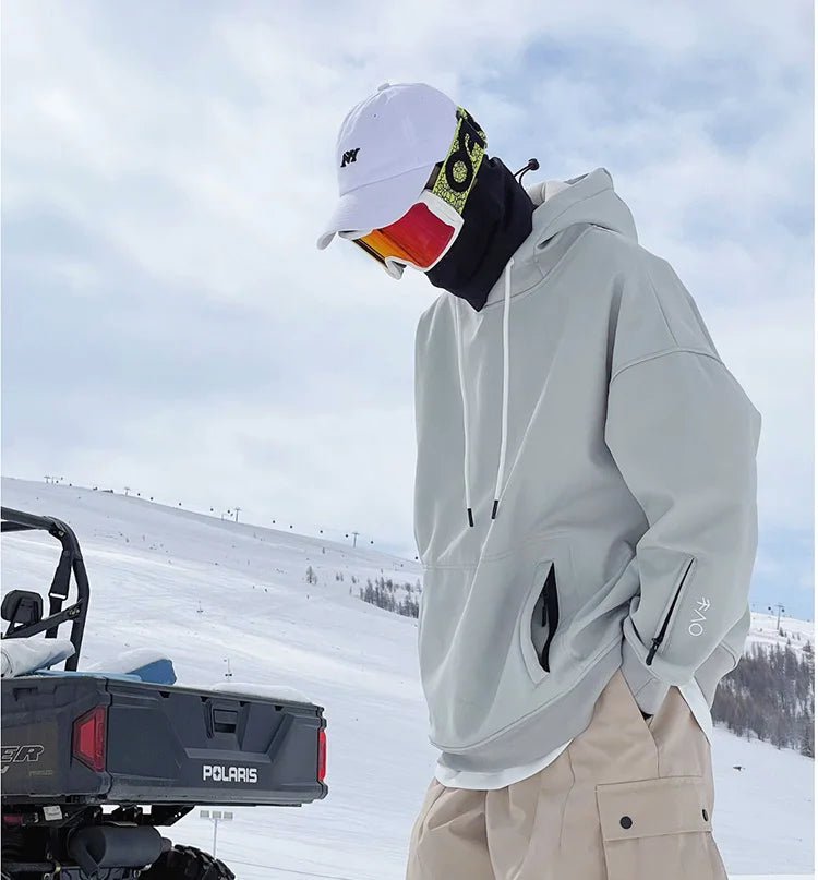 Nuova felpa con cappuccio da sci oversize di colore brillante - StepByStepNow