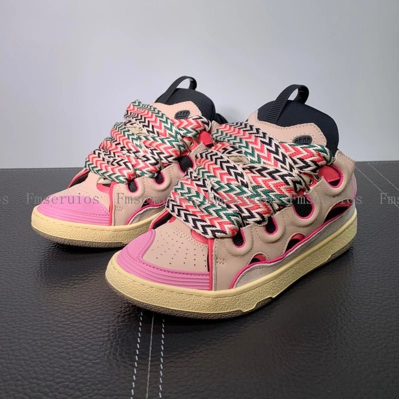 Nuove scarpe da ginnastica da donna scarpe casual unisex scarpe da ginnastica da uomo punta tonda design con lacci stampa colorata scarpe sportive stile street di colore misto - StepByStepNow