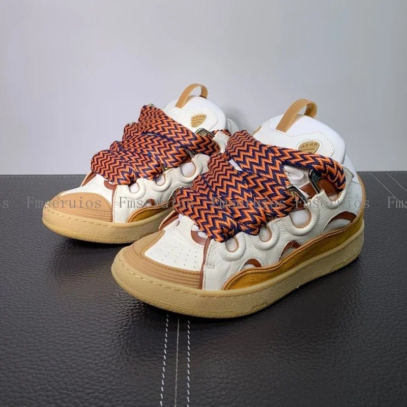 Nuove scarpe da ginnastica da donna scarpe casual unisex scarpe da ginnastica da uomo punta tonda design con lacci stampa colorata scarpe sportive stile street di colore misto - StepByStepNow