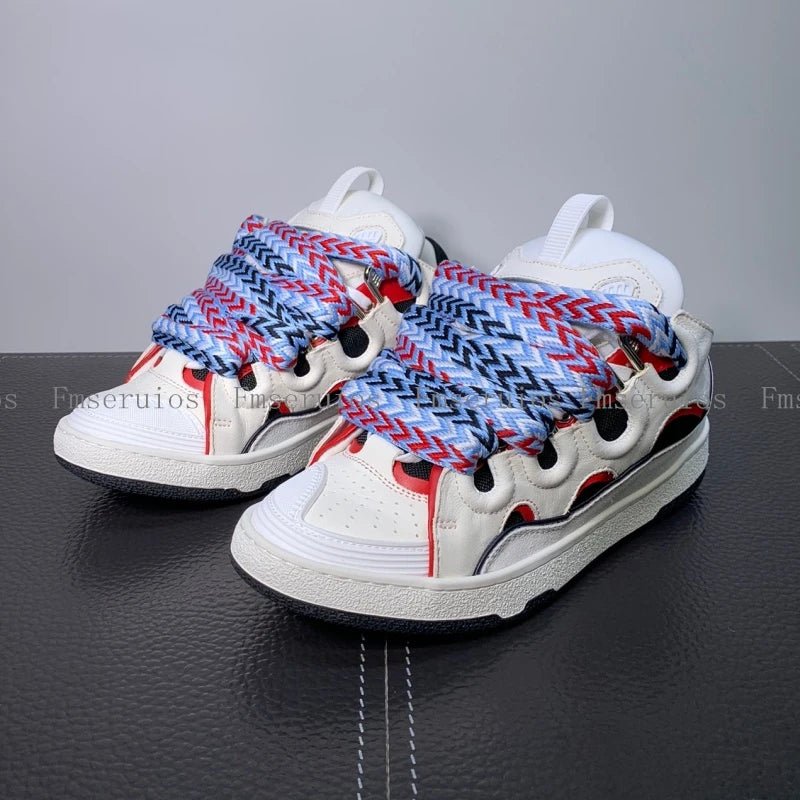 Nuove scarpe da ginnastica da donna scarpe casual unisex scarpe da ginnastica da uomo punta tonda design con lacci stampa colorata scarpe sportive stile street di colore misto - StepByStepNow