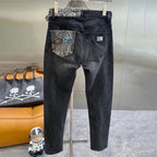 Nuovi jeans Y2k da uomo slim di alta qualità, elastici, alla moda, con ricamo. - StepByStepNow