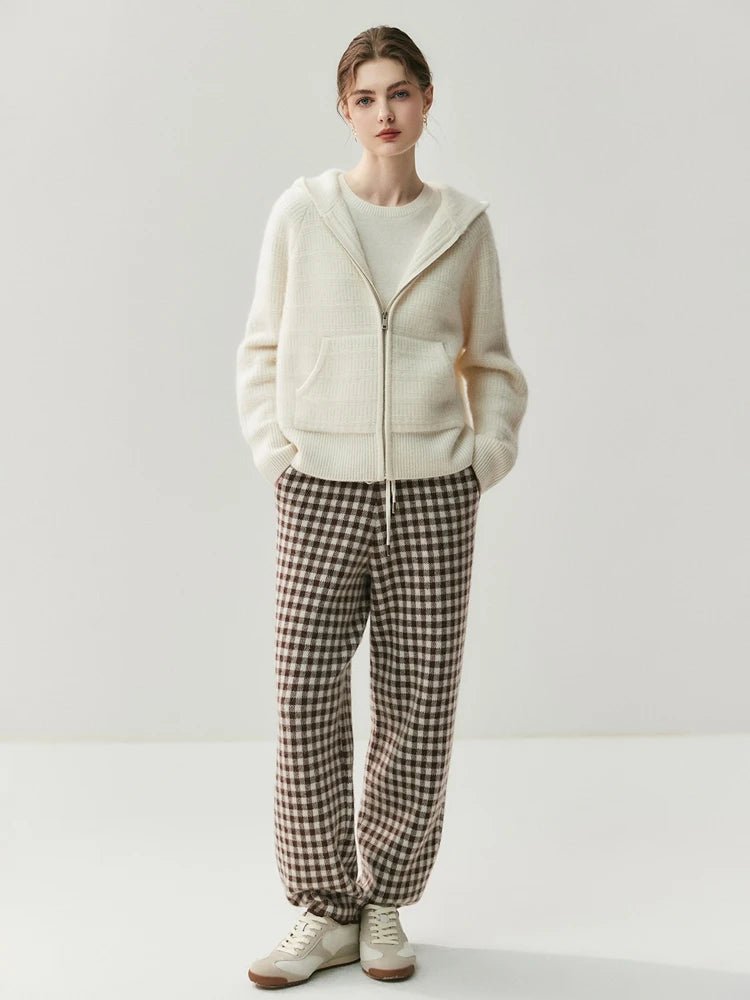 Nuovo cardigan con cappuccio lavorato a maglia in cashmere 100% da donna di alta qualità Cappotto con cerniera autunno inverno Maglione spesso comfort casual di lusso - StepByStepNow