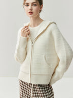 Nuovo cardigan con cappuccio lavorato a maglia in cashmere 100% da donna di alta qualità Cappotto con cerniera autunno inverno Maglione spesso comfort casual di lusso - StepByStepNow
