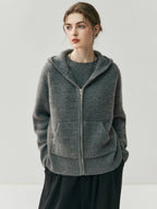 Nuovo cardigan con cappuccio lavorato a maglia in cashmere 100% da donna di alta qualità Cappotto con cerniera autunno inverno Maglione spesso comfort casual di lusso - StepByStepNow
