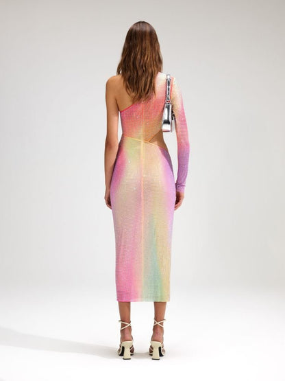 One - Shoulder Slit Dress with Cinched Waist For Women, Upper East Side, BYMANYC New York. - StepByStep