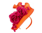 Orange & fuchsia racing fascinator by Fillies Collection - StepByStep