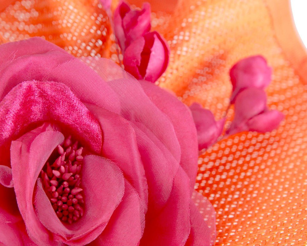 Orange & fuchsia racing fascinator by Fillies Collection - StepByStep