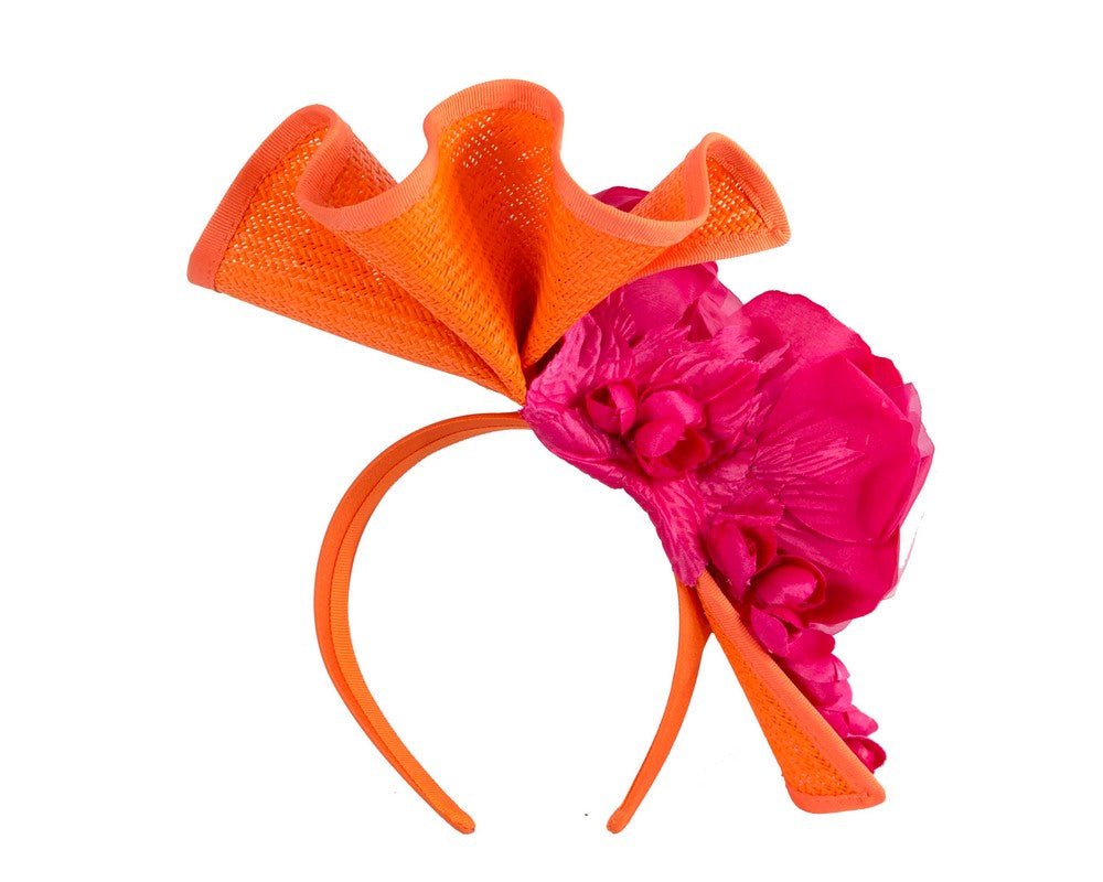 Orange & fuchsia racing fascinator by Fillies Collection - StepByStep
