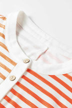 Oversized Sleeveless Wide Leg Jumpsuit - Orange Stripe - StepByStep