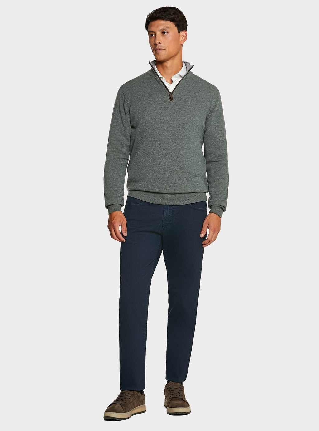 Pantalone 5 tasche in cotone stretch con microfantasia - StepByStep