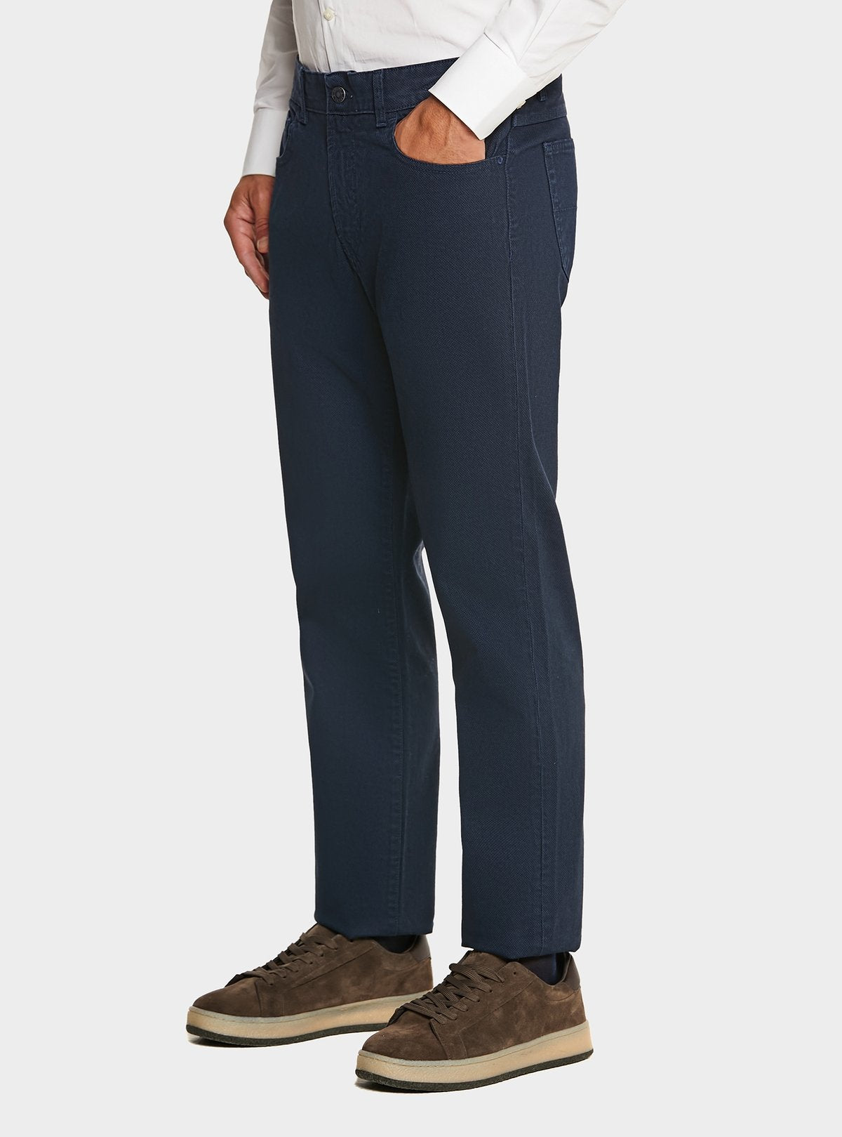 Pantalone 5 tasche in cotone stretch con microfantasia - StepByStep