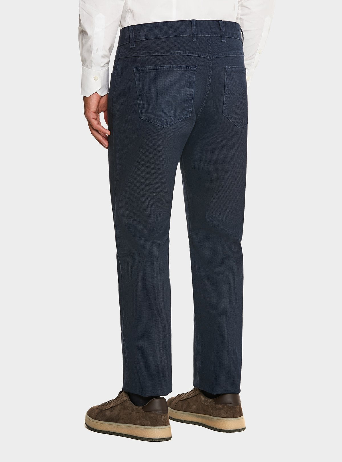 Pantalone 5 tasche in cotone stretch con microfantasia - StepByStep