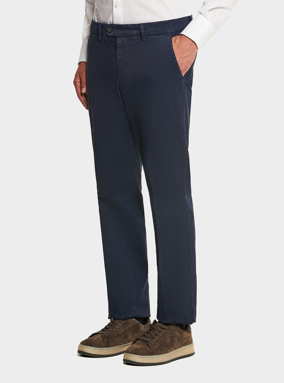 Pantalone tasca America in cotone stretch con microfantasia - StepByStep