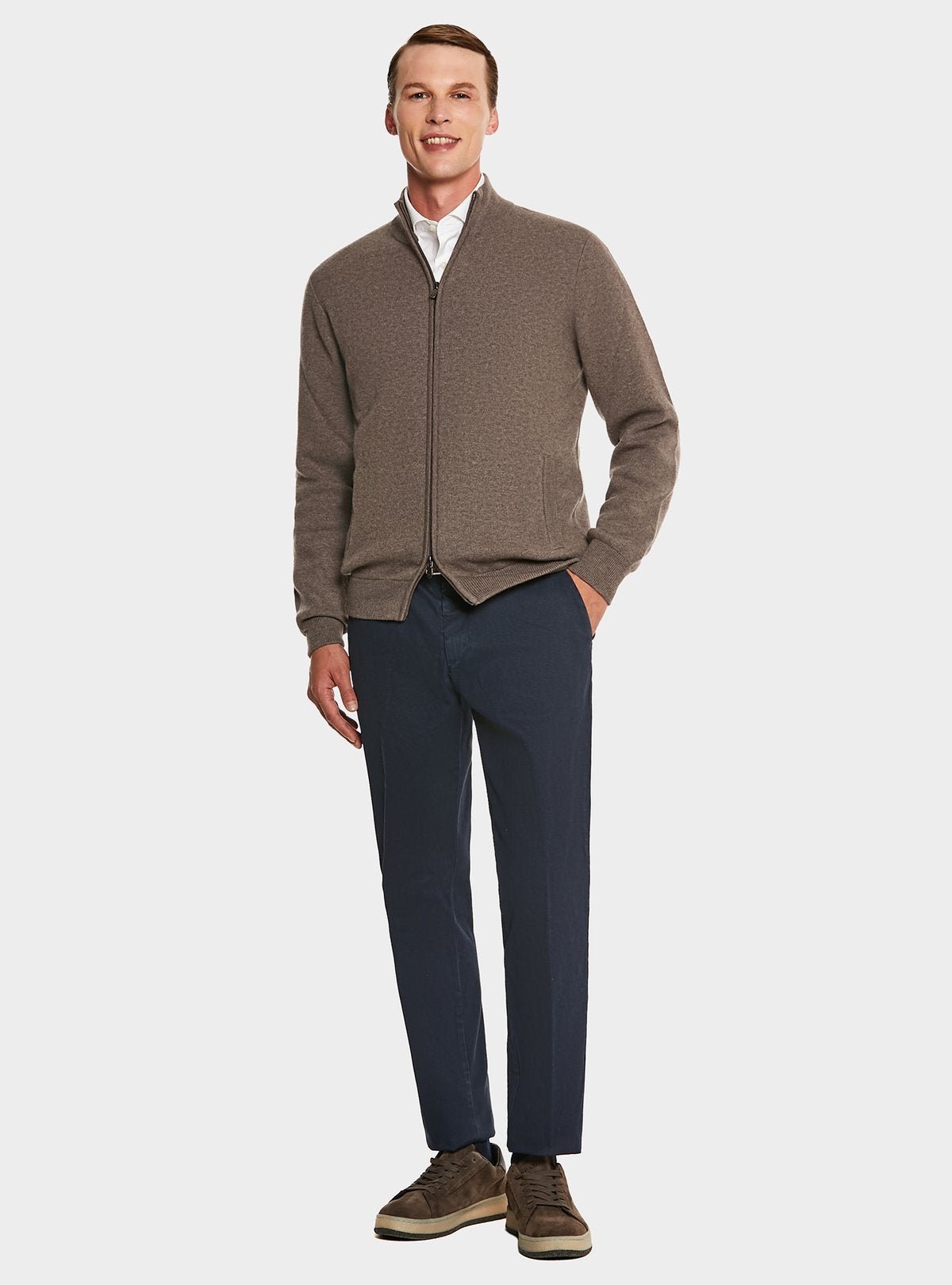 Pantalone tasca America in cotone stretch con microfantasia - StepByStep