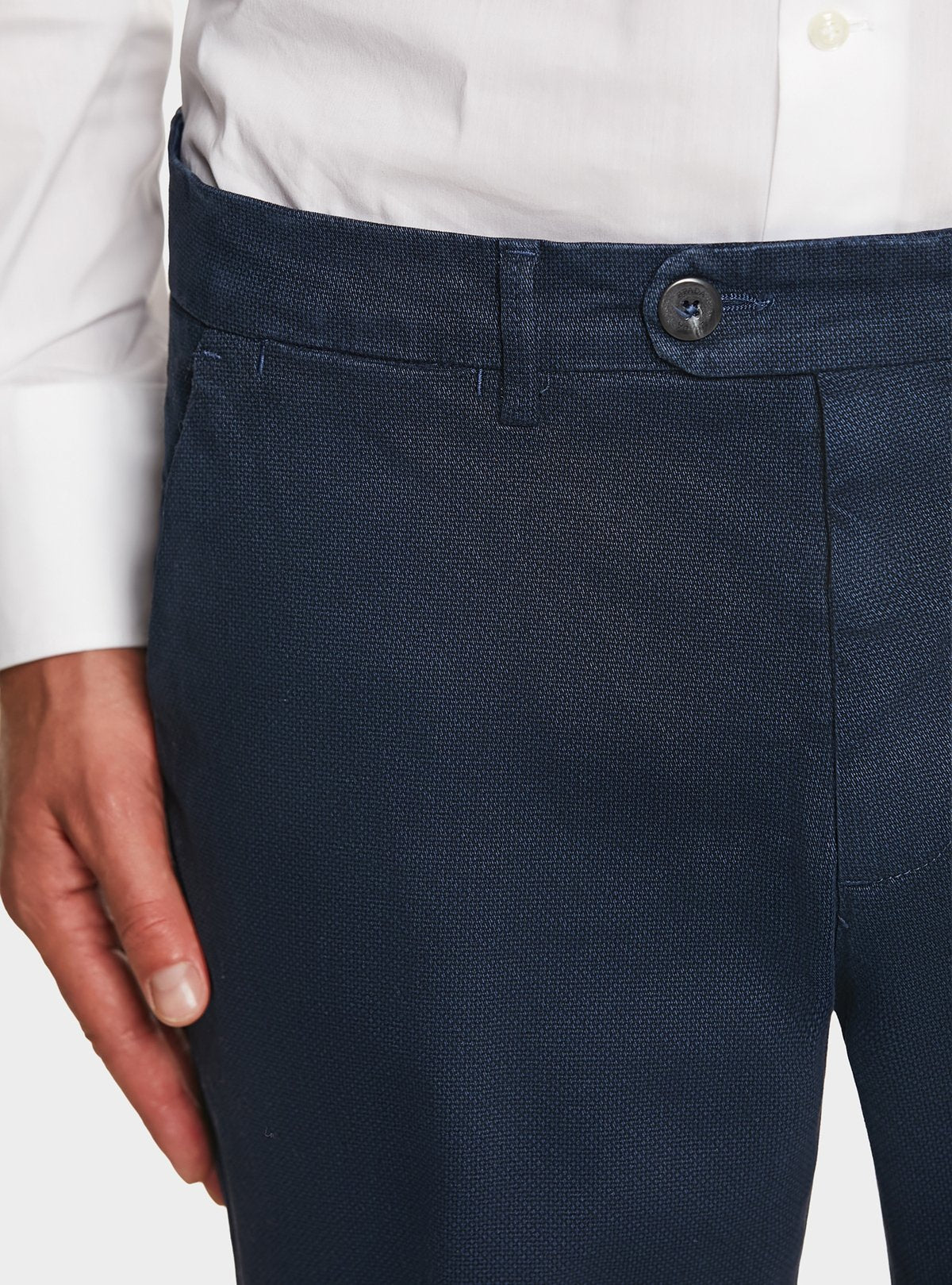 Pantalone tasca America in cotone stretch con microfantasia - StepByStep