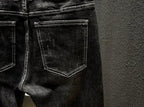 Pantaloni con fori Jeans attillati attillati da uomo pantaloni da Cowboy da uomo rotti neri strappati Slim Fit Designer primavera autunno Xs - StepByStep